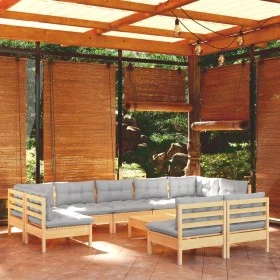 Garden furniture set 10 pieces and cushions solid pine wood by vidaXL, Garden sets - Ref: Foro24-3097204, Price: 767,48 €, Di...