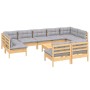 Gartenmöbel-Set 10-teilig und Kissen aus massivem Kiefernholz von vidaXL, Gartensets - Ref: Foro24-3097204, Preis: 755,61 €, ...