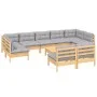 Juego de muebles de jardín 10 pzas y cojines madera maciza pino de vidaXL, Conjuntos de jardín - Ref: Foro24-3097204, Precio:...