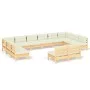 Muebles de jardín 12 piezas y cojines madera maciza de pino de vidaXL, Conjuntos de jardín - Ref: Foro24-3097223, Precio: 919...
