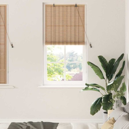 Persianas y Cortinas de Ventana Marrón Claro 100 x 160 cm Bambú