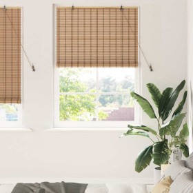 Persianas y Cortinas de Ventana Marrón Claro 120 x 220 cm Bambú