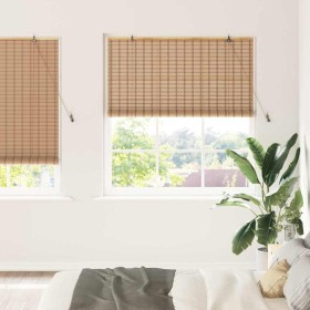Persianas y Cortinas de Ventana Marrón Claro 140 x 220 cm Bambú