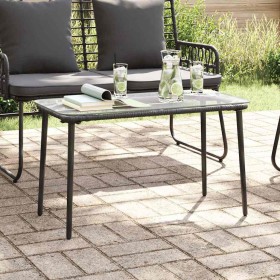 Mesa de Jardín Negro 80 x 40 x 45 cm Poliratán