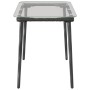 Mesa de Jardín Negro 80 x 40 x 45 cm Poliratán