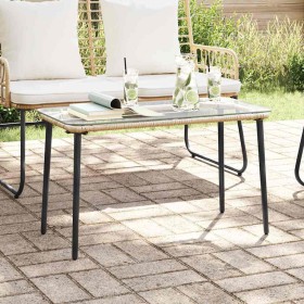 Mesa de Jardín Natural 80 x 40 x 45 cm Poliratán