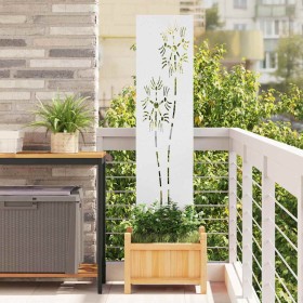 Panel Decorativo de Jardín Blanco 32 x 140 cm