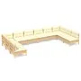 Garden furniture 10 pieces and cushions solid cream pine wood by vidaXL, Garden sets - Ref: Foro24-3097187, Price: 786,31 €, ...