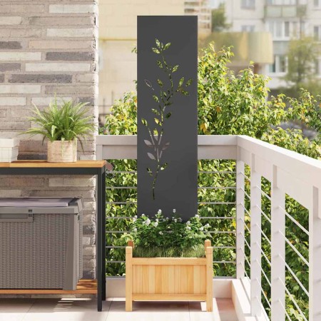 Panel Decorativo de Jardín Negro 32 x 140 cm
