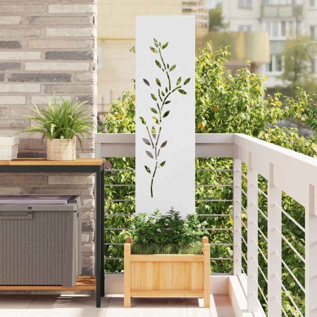 Panel Decorativo de Jardín Blanco 32 x 140 cm