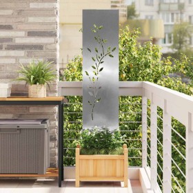 Panel Decorativo de Jardín Plateado 32 x 140 cm