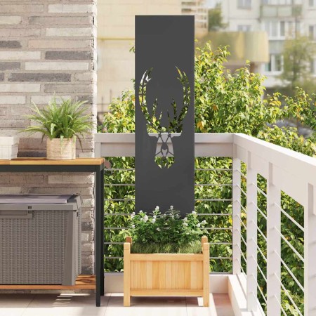 Panel Decorativo de Jardín Negro 32 x 140 cm