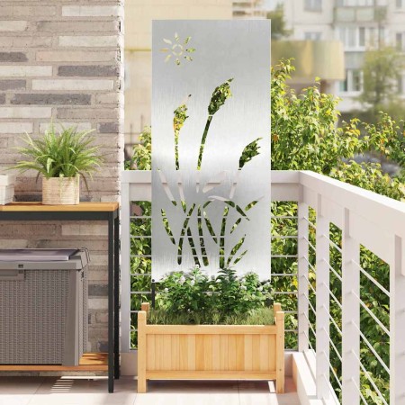 Panel Decorativo de Jardín Plateado 50 x 140 cm