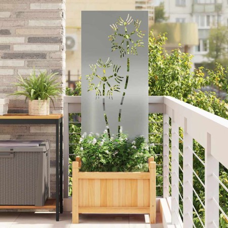 Panel Decorativo de Jardín Plateado 50 x 140 cm