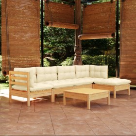 Gartenmöbel 6 Stück Kissen aus cremefarbenem Kiefernholz von vidaXL, Gartensets - Ref: Foro24-3096364, Preis: 472,44 €, Rabat...