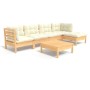 Gartenmöbel 6 Stück Kissen aus cremefarbenem Kiefernholz von vidaXL, Gartensets - Ref: Foro24-3096364, Preis: 472,44 €, Rabat...