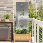Panel Decorativo de Jardín Plateado 50 x 140 cm