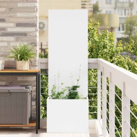 Macetero de Jardín con Panel Decorativo Blanco 50 x 140 cm