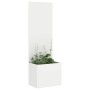 Macetero de Jardín con Panel Decorativo Blanco 50 x 140 cm