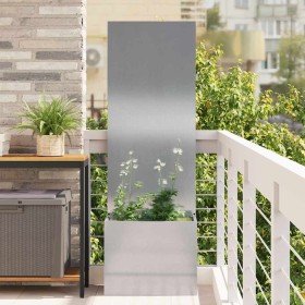 Macetero de Jardín con Panel Decorativo Plata 50 x 140 cm