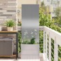 Macetero de Jardín con Panel Decorativo Plata 50 x 140 cm