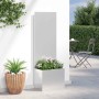 Macetero de Jardín con Panel Decorativo Plateado 50 x 140 cm