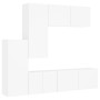 Muebles de TV de pared 5 piezas madera de ingeniería blanco