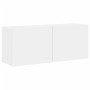 Muebles de TV de pared 5 piezas madera de ingeniería blanco