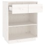 Mesa consola de madera maciza de pino blanco 60x34x75 cm