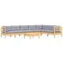 Garden furniture set 8 pieces and cushions solid pine wood by vidaXL, Garden sets - Ref: Foro24-3096700, Price: 595,80 €, Dis...