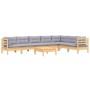 Gartenmöbel-Set 8-teilig und Kissen aus massivem Kiefernholz von vidaXL, Gartensets - Ref: Foro24-3096700, Preis: 613,57 €, R...