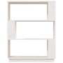 Estantería/divisor de espacios madera pino blanco 80x25x101 cm