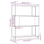 Estantería/divisor de espacios madera pino blanco 80x25x101 cm