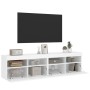 Muebles de TV de pared con luces LED 2 uds blanco 80x30x40 cm