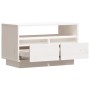 Mueble de TV de madera maciza de pino blanco 60x35x37 cm