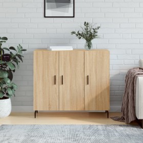 Aparador de madera de ingeniería roble Sonoma 90x34x80 cm