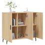 Aparador de madera de ingeniería roble Sonoma 90x34x80 cm