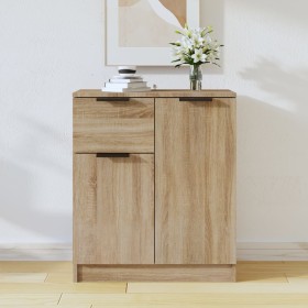Aparador de madera contrachapada color roble Sonoma 60x30x70 cm