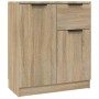 Aparador de madera contrachapada color roble Sonoma 60x30x70 cm