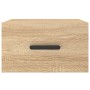 Mesita de noche de pared color roble Sonoma 35x35x20 cm