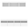 Muebles de TV de pared con LED 5 pzas madera ingeniería blanco
