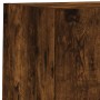 Muebles de TV de pared con luces LED 4 piezas roble ahumado