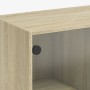 Estantería con puertas madera roble Sonoma 136x37x142 cm