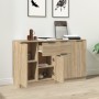 Aparadores 2 uds madera contrachapada roble Sonoma 60x30x70 cm