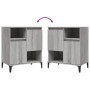 Aparadores 3 uds madera contrachapada gris Sonoma 60x35x70 cm