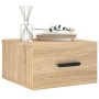 Mesitas de noche de pared 2 uds color roble Sonoma 35x35x20 cm