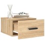 Mesitas de noche de pared 2 uds color roble Sonoma 35x35x20 cm