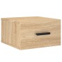 Mesitas de noche de pared 2 uds color roble Sonoma 35x35x20 cm