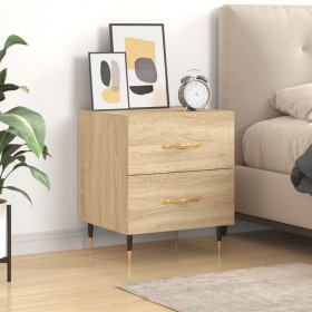 Mesita de noche madera de ingeniería roble Sonoma 40x35x47,5 cm