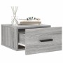 Mesita de noche de pared color gris Sonoma 35x35x20 cm